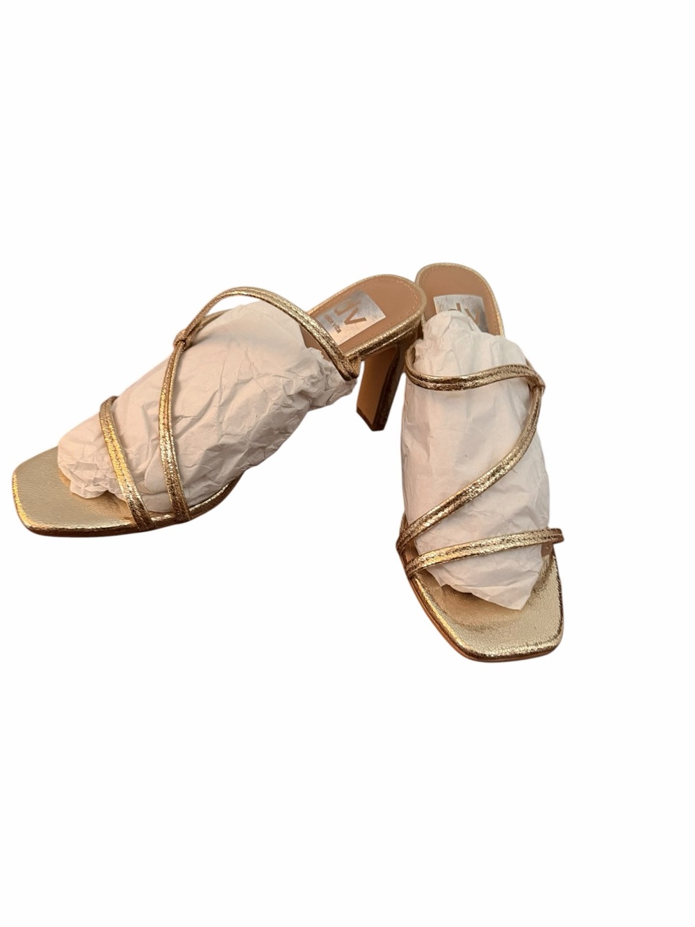 Dolce Vita Metallic Gold Multi-Strap Slide Sandals - Picture 3 of 4